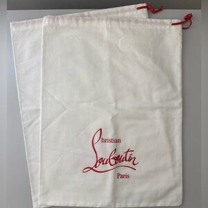 Christian Louboutin White and Red Dust Bags - Set of 2